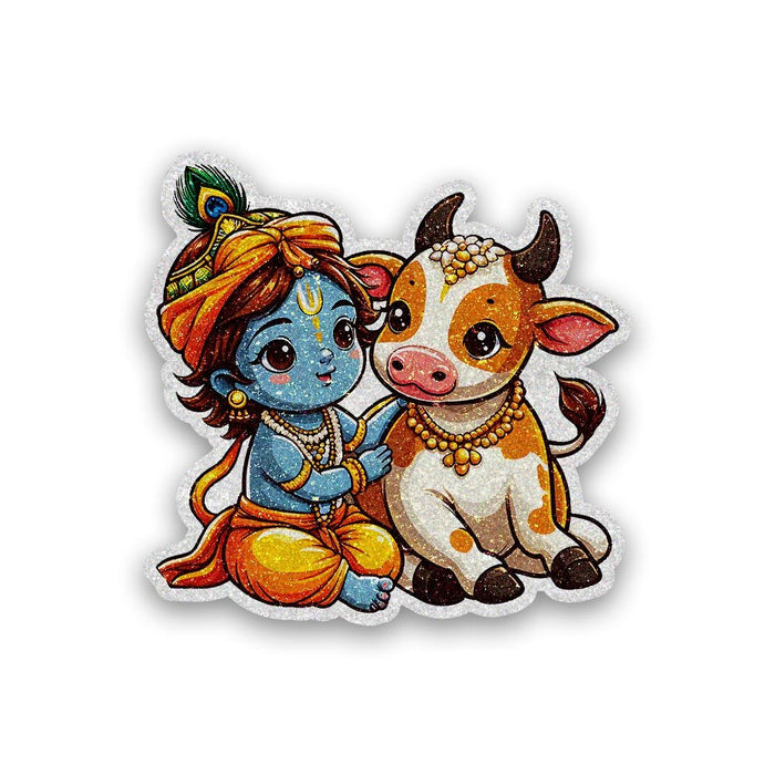 Shree Krishna 3.0 Glitter Sticker - Glitter Stickers | STICK IT UP