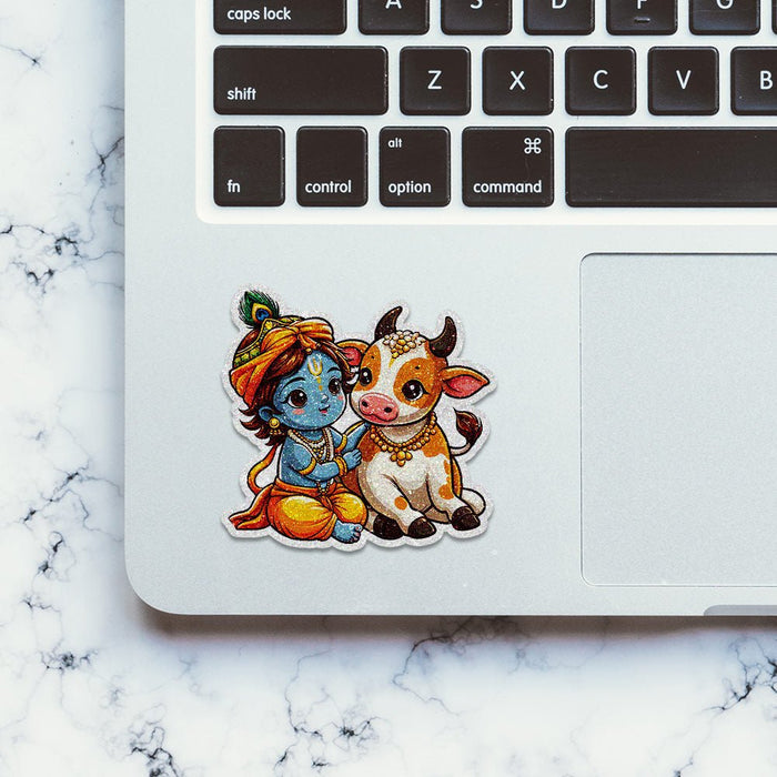 Shree Krishna 3.0 Glitter Sticker - Glitter Stickers | STICK IT UP