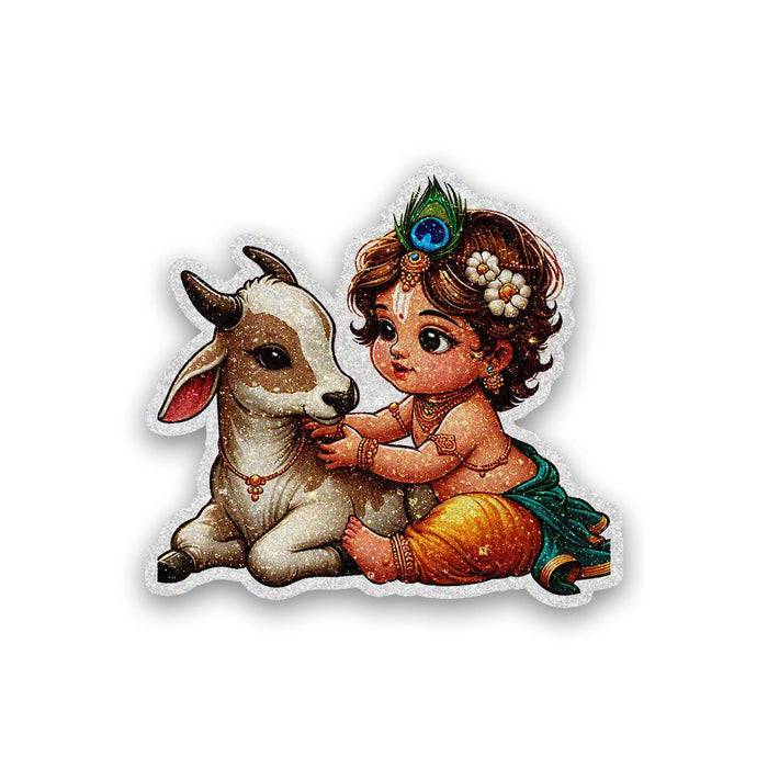 Shree Krishna 6.0 Glitter Sticker - Glitter Stickers | STICK IT UP