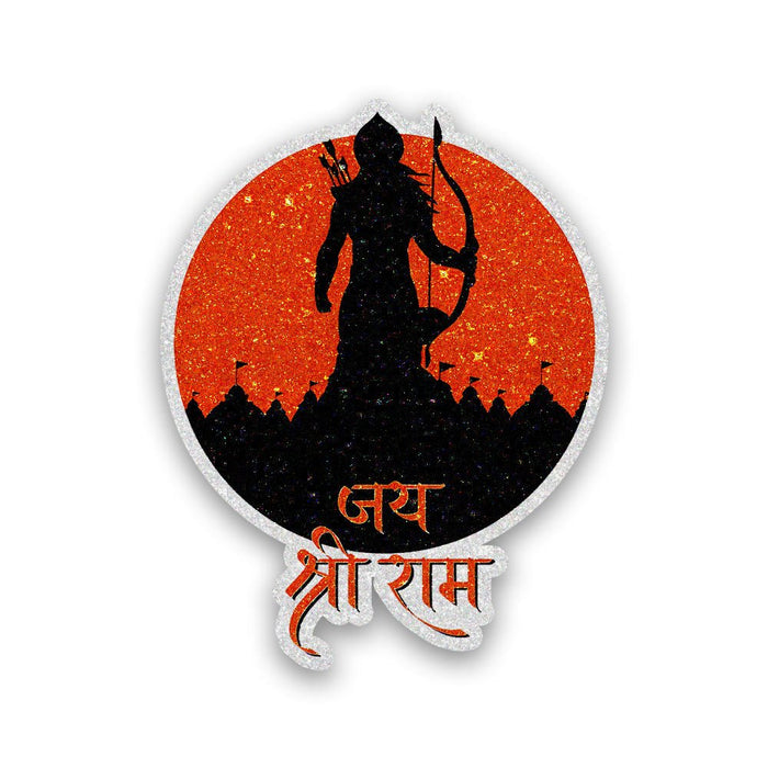 Shree Ram 4.0 Glitter Sticker - Glitter Stickers | STICK IT UP