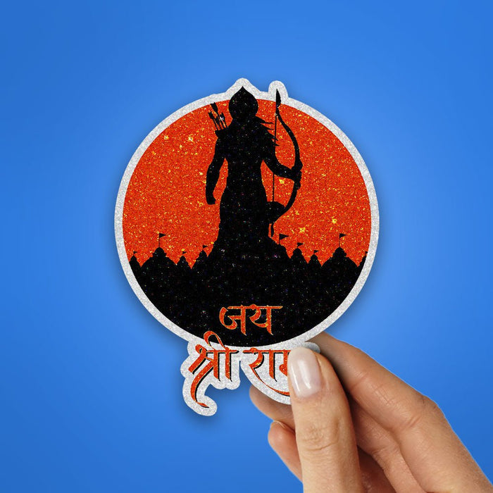 Shree Ram 4.0 Glitter Sticker - Glitter Stickers | STICK IT UP
