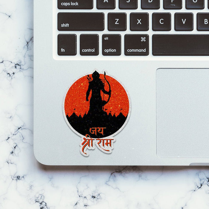 Shree Ram 4.0 Glitter Sticker - Glitter Stickers | STICK IT UP