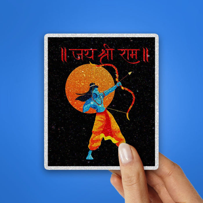 Shree Ram 5.0 Glitter Sticker - Glitter Stickers | STICK IT UP