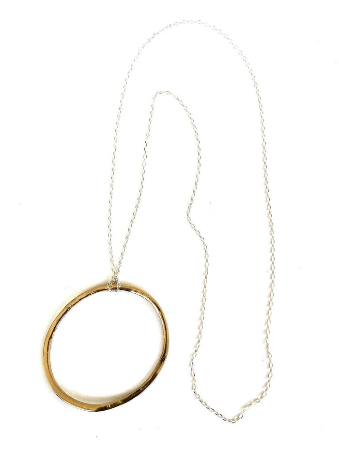 Silver Chain Circle Drop