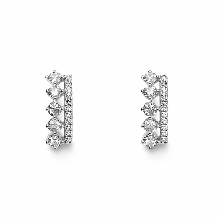 Silver Half Crown Earrings (Gizelle)