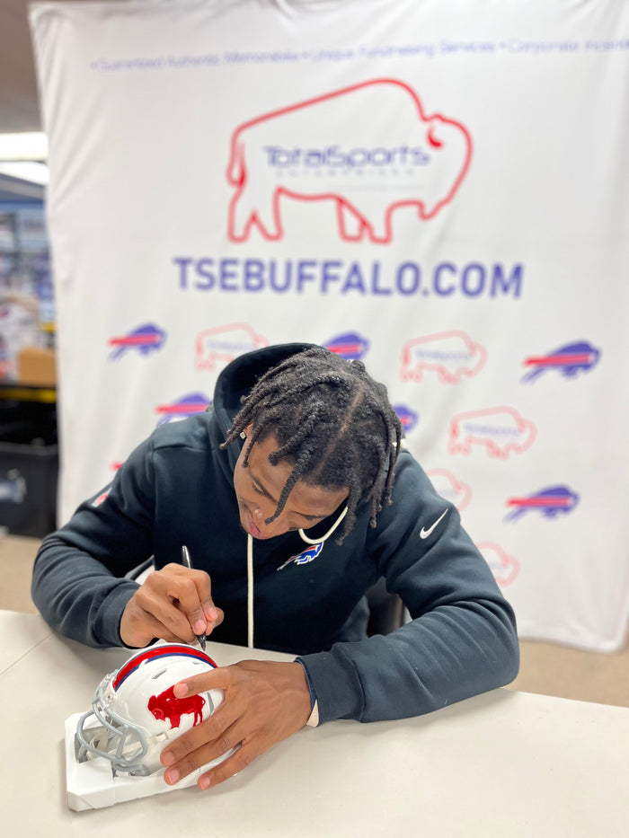 Skyler Bell Signed Buffalo Bills Standing Buffalo Speed Mini Helmet