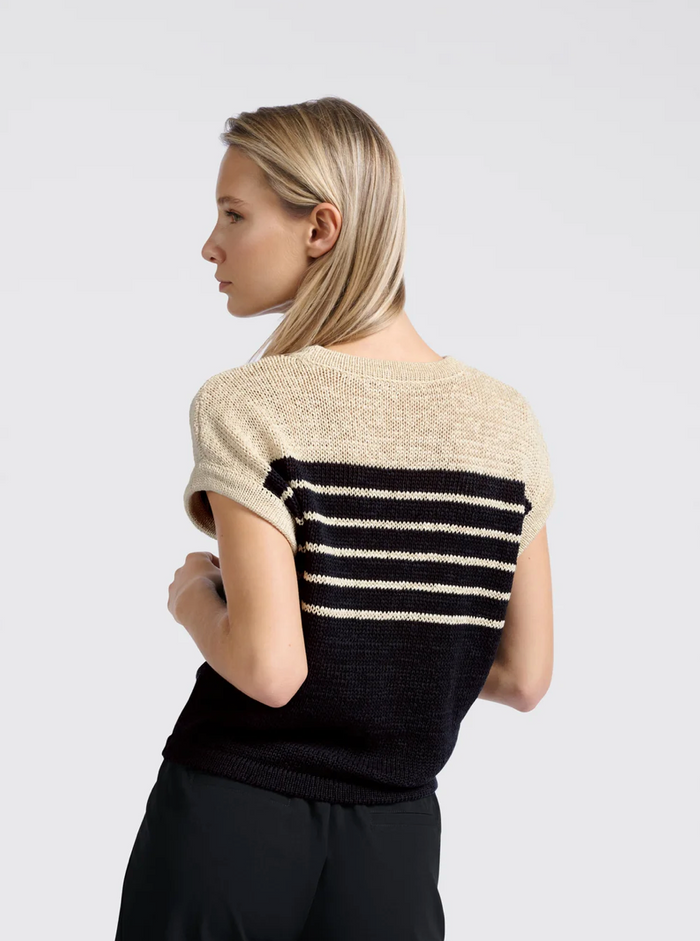 Sleeveless Stripe Knitted Top (Yaya)