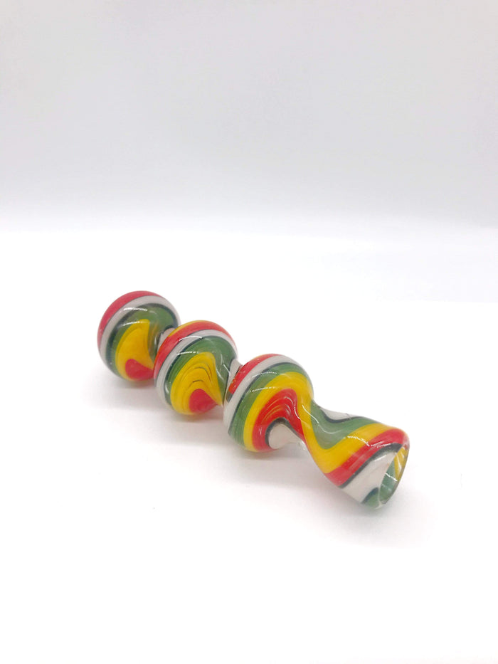 Smoke Station Hand Pipe Red-Green-White Solid color chillum hand pipe