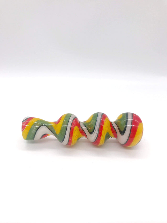 Smoke Station Hand Pipe Red-Green-White Solid color chillum hand pipe