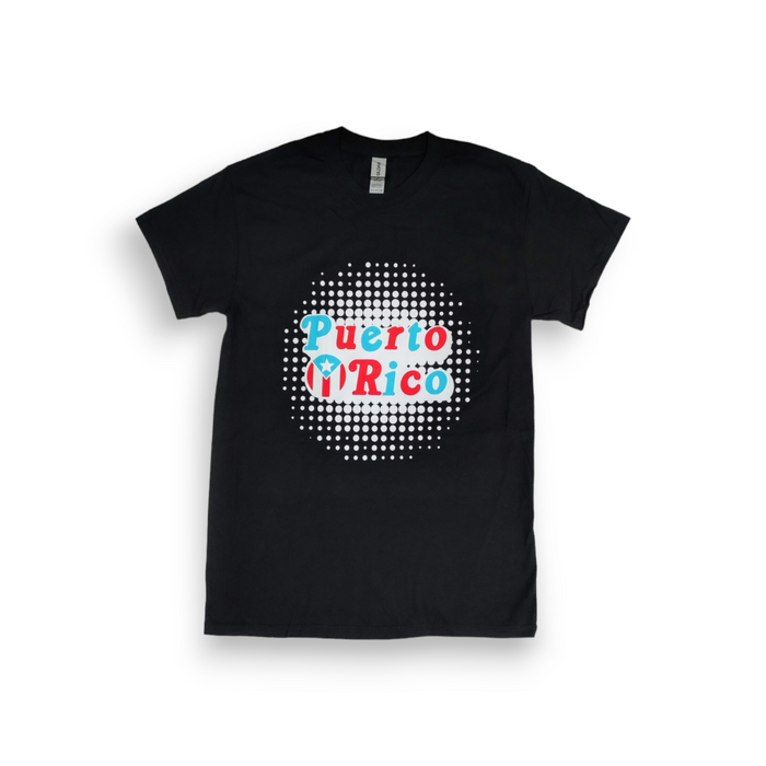 Souvenir de Puerto Rico - Camisas Negras con Logo sobre Puerto Rico T-SHIRT (Size Niño)
