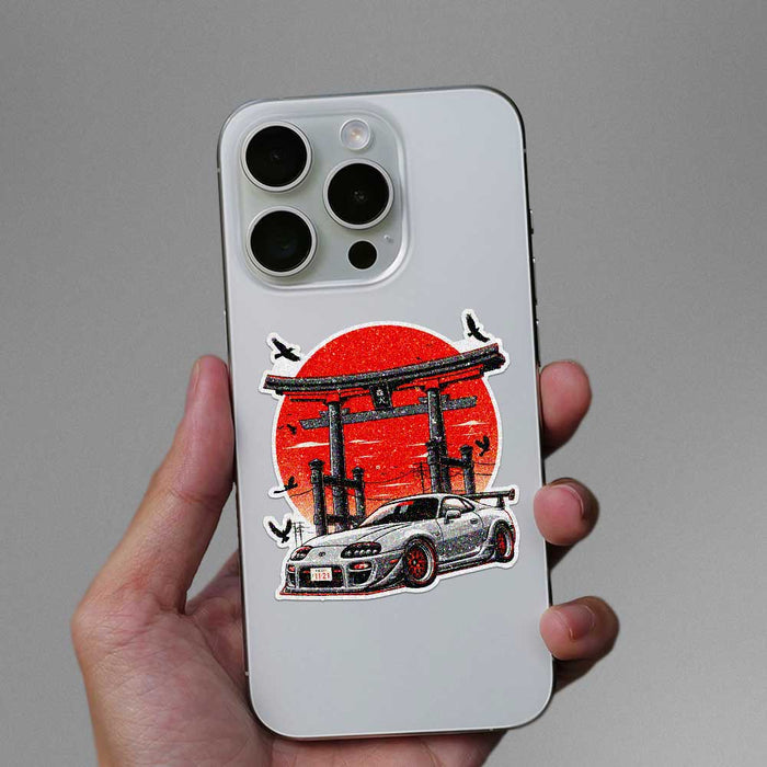 Sports Car Torii Gate Glitter Sticker - Glitter Stickers | STICK IT UP
