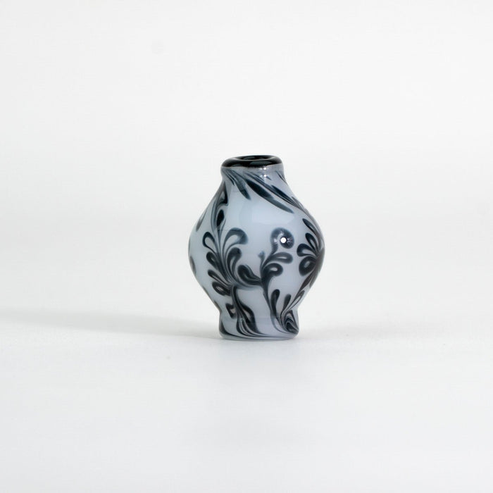 Floral black and white upside down pivot top piece