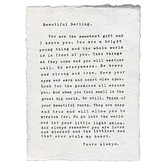 Sugarboo & Co. Handmade Paper Print Letter To Sophie 12"x16"