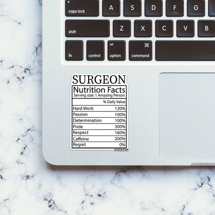 Surgeon Nutrition Facts Sticker - Stickers | STICK IT UP