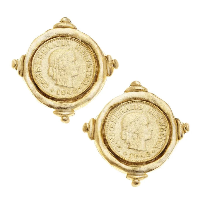 Susan Shaw - Earrings - Coin Studs - Findlay Rowe Designs