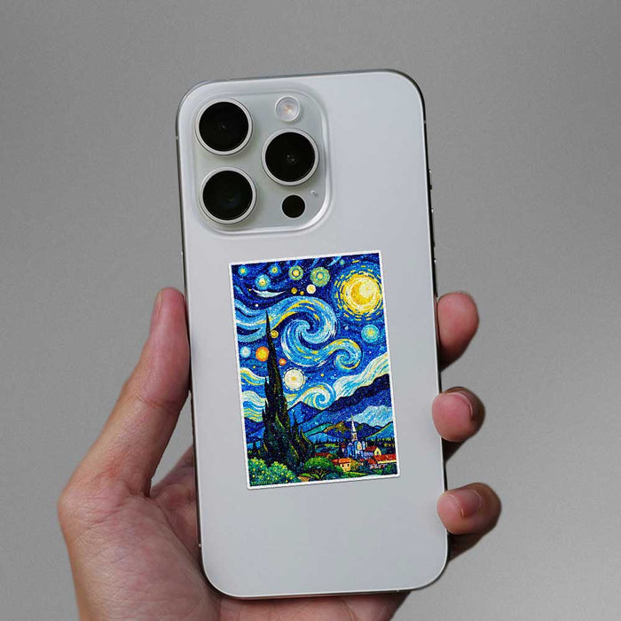 Swirling Night Sky Art Glitter Sticker - Glitter Stickers | STICK IT UP