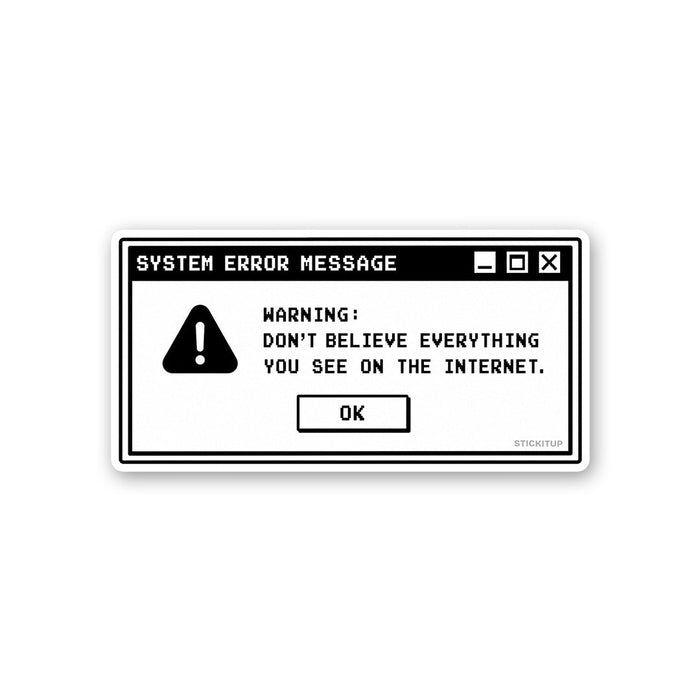 System Error Message Sticker - Stickers | STICK IT UP