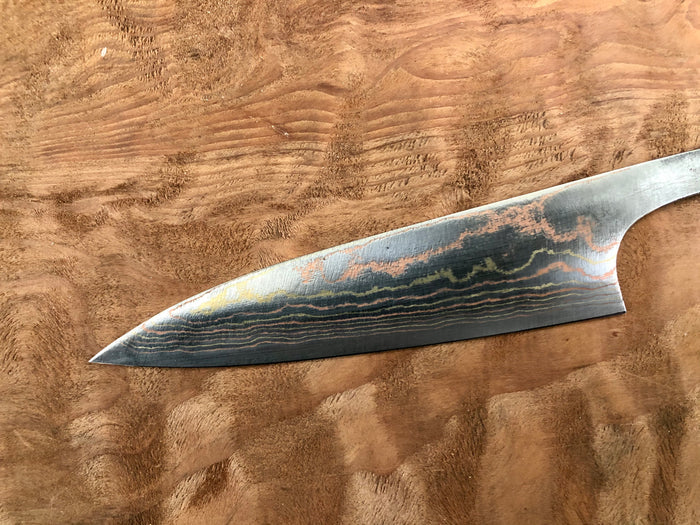Takeshi Saji Rainbow Ao 2 Damascus 150mm  petty - blade only