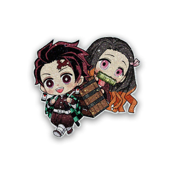 Tanijro x Nezuko Glitter Sticker - Glitter Stickers | STICK IT UP