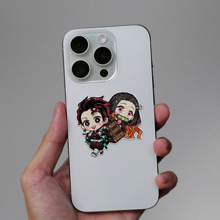 Tanijro x Nezuko Glitter Sticker - Glitter Stickers | STICK IT UP