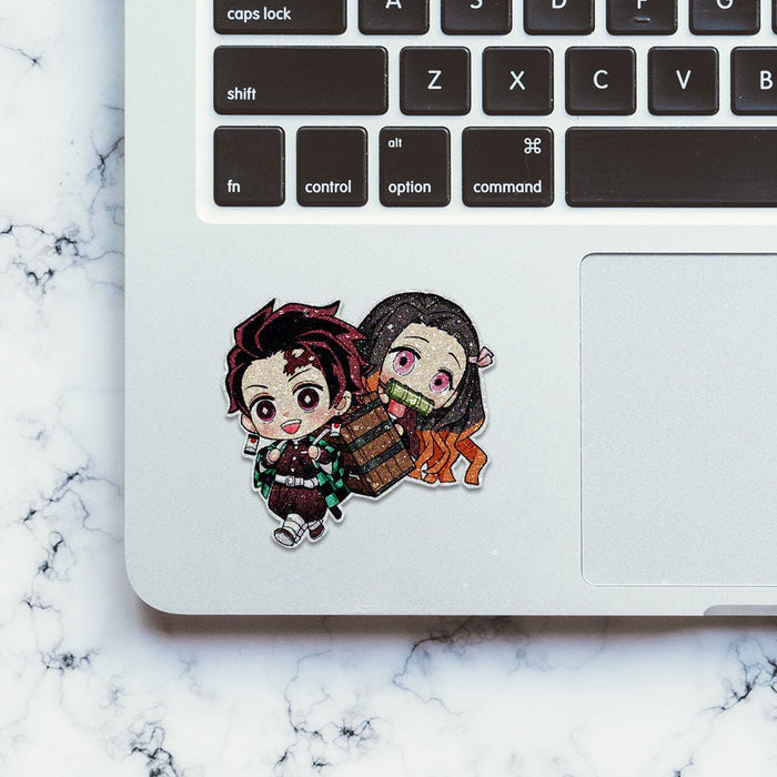 Tanijro x Nezuko Glitter Sticker - Glitter Stickers | STICK IT UP