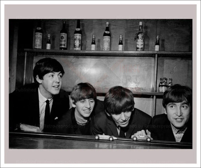 Beatles Playing with Toy Cars - VINTAGEARTREPRINTS.COM