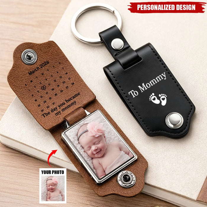 The Day You Became My Daddy Keychain, Personalised Baby Shower Gift