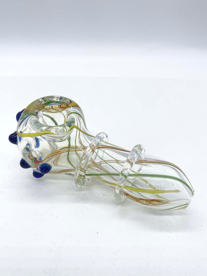 Thick Ringed Spoon with Blue Nubbles