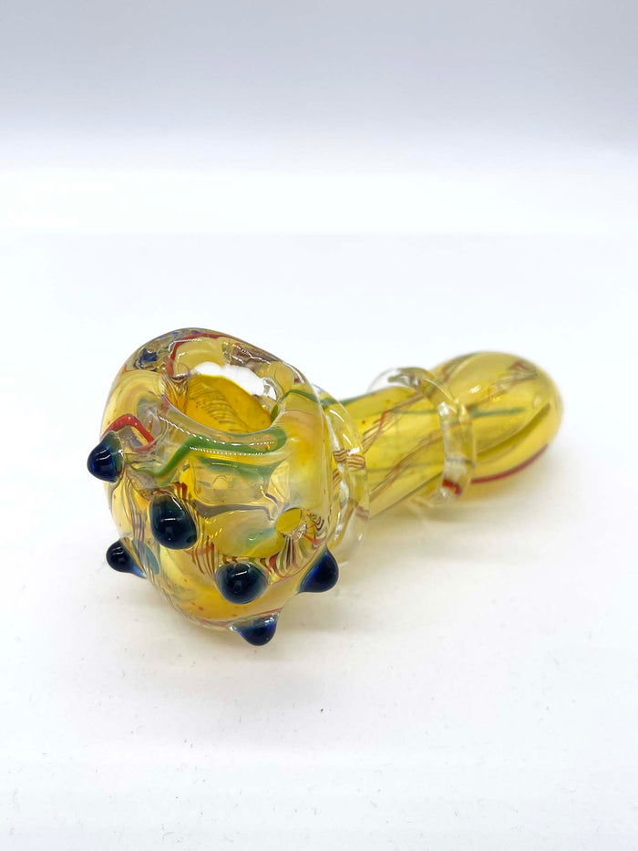 Thick Ringed Spoon with Blue Nubbles