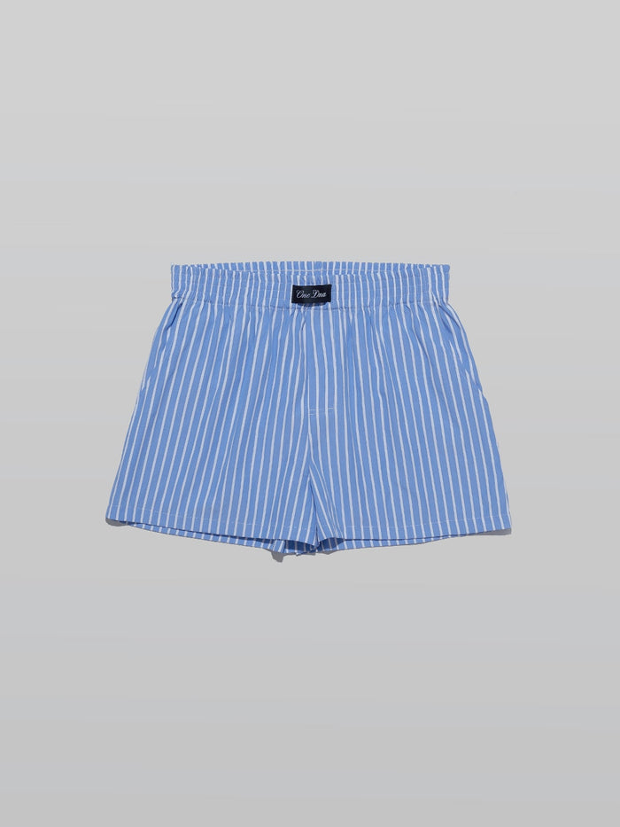 Three-Pocket Board Shorts in Sky Blue Stripe - Quick-Dry