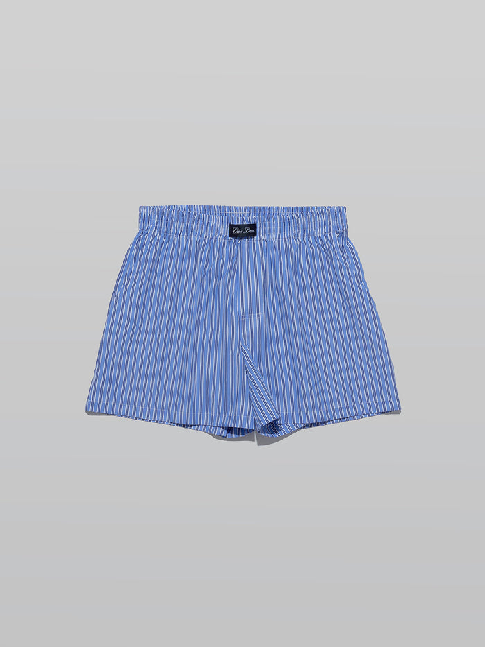 Three-Pocket Hybrid Shorts in Blue Pinstripe - Quick-Dry