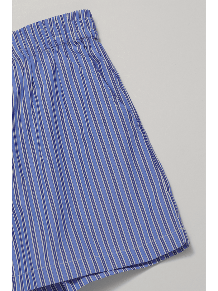 Three-Pocket Hybrid Shorts in Blue Pinstripe - Quick-Dry
