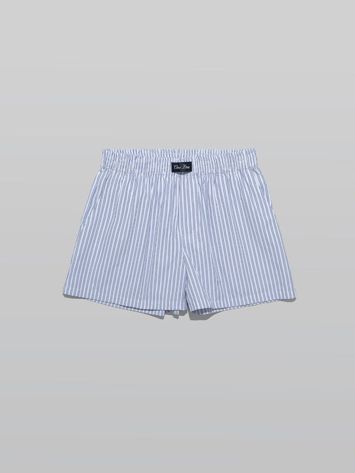 Three-Pocket Hybrid Shorts in White Pinstripe - Quick-Dry