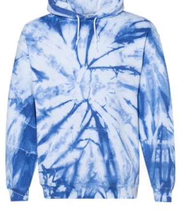 Tie Dye Hooded Sweatshirt with Front & Back Logo