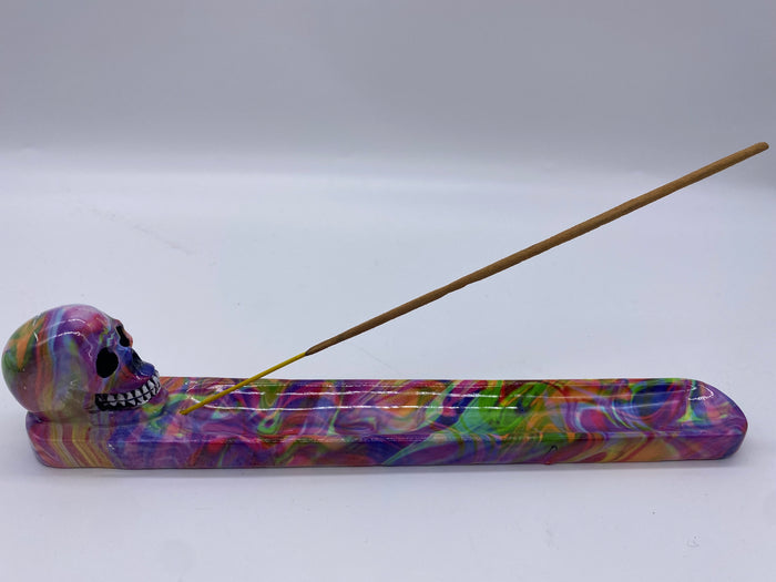 Tie-Dye Skull Incense Holder