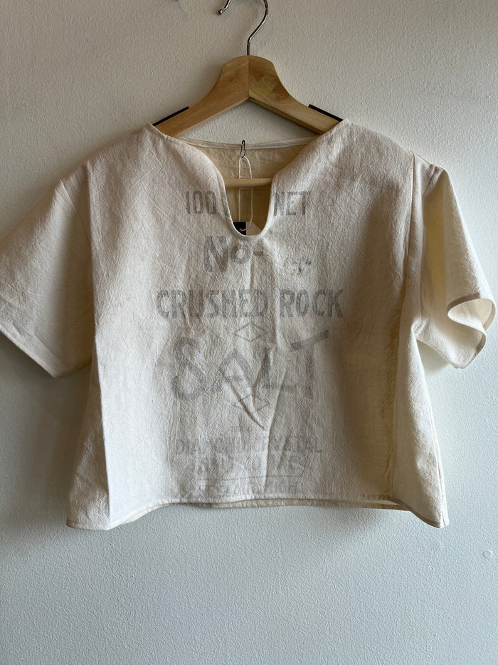 Trash Textiles - Handmade Antique Feedsack Blouse/Shirt - La Lovely Vintage