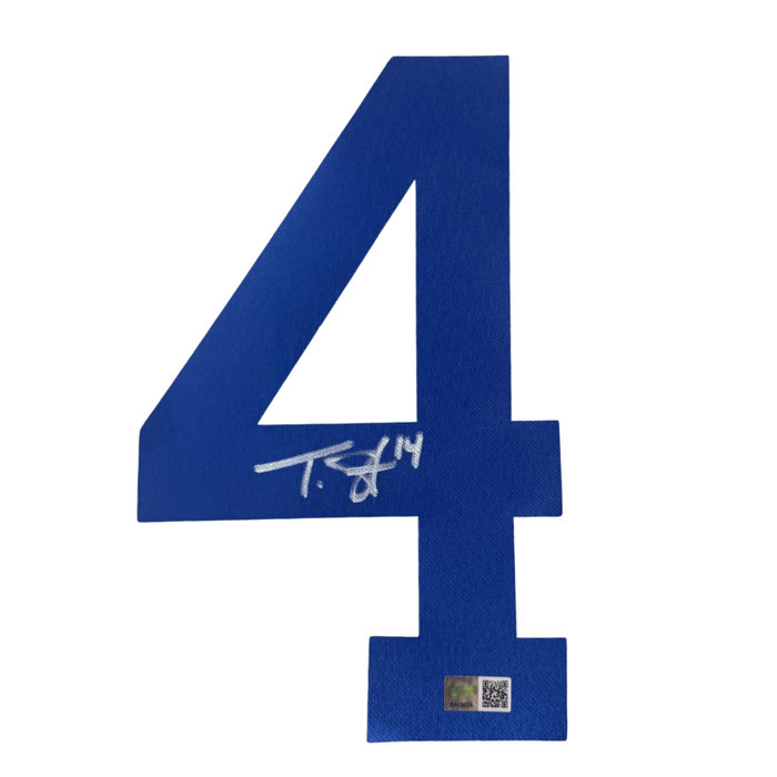 Tyrell Shavers Signed Blue Pro-Style Jersey Number #4