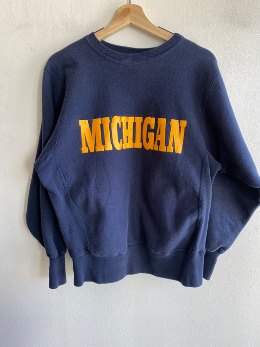 Vintage 1990’s Champion University of Michigan Reverse Weave Sweatshirt - La Lovely Vintage