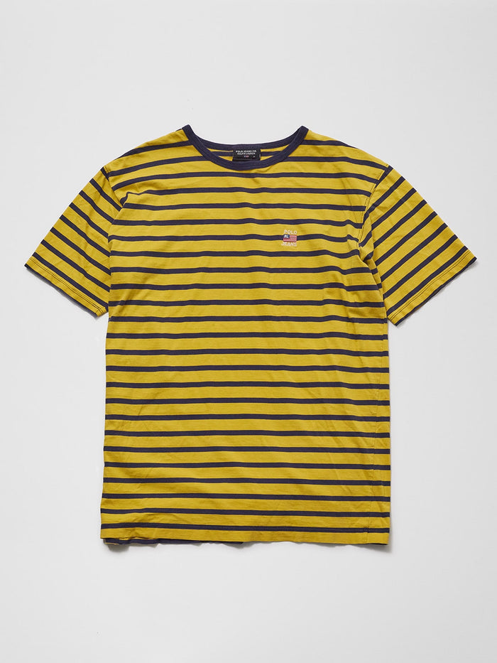 Vintage Polo Jeans Co. Yellow & Navy Striped Tee