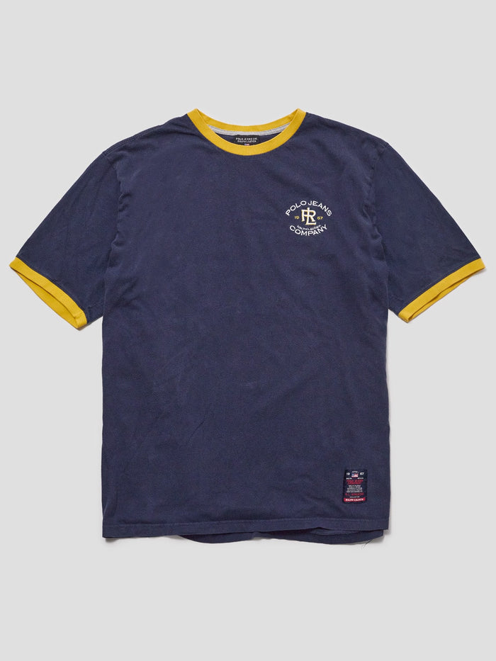 Vintage Polo Jeans Ralph Lauren Yellow & Blue Tee