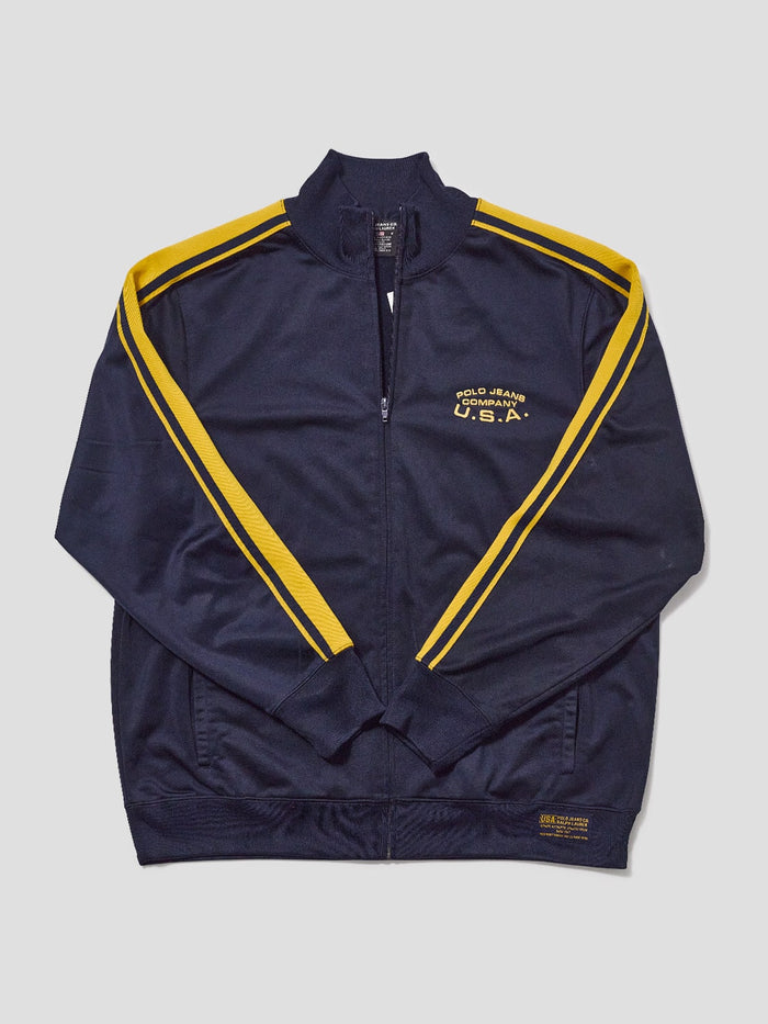 Vintage Polo Jeans Track Jacket Black & Yellow