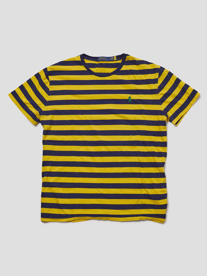 Vintage Polo Ralph Lauren Yellow & Blue Striped Tee