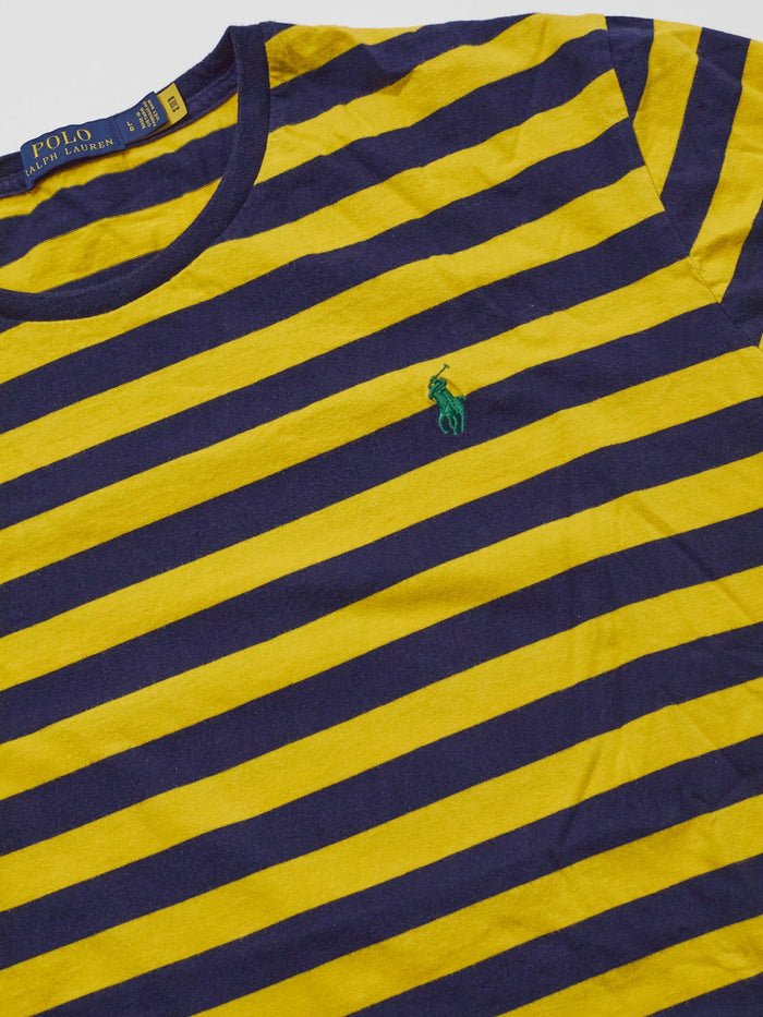 Vintage Polo Ralph Lauren Yellow & Blue Striped Tee