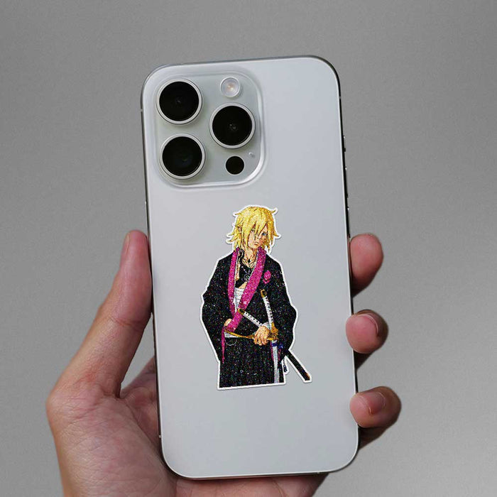 Warrior With Katana Glitter Sticker - Glitter Stickers | STICK IT UP