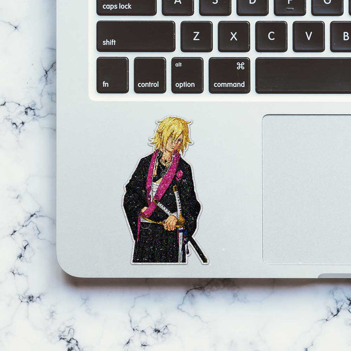 Warrior With Katana Glitter Sticker - Glitter Stickers | STICK IT UP