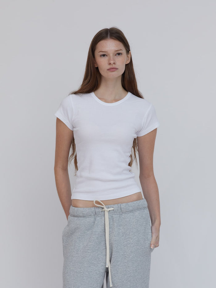 women's white baby t