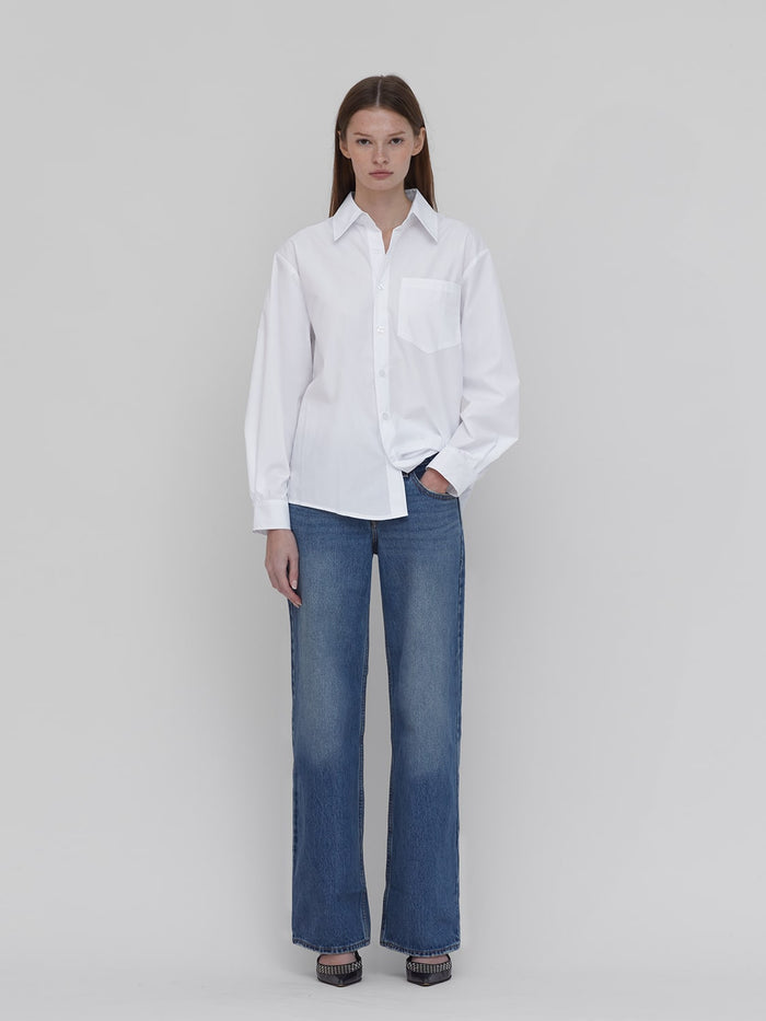 women's white poplin shirt one dna
