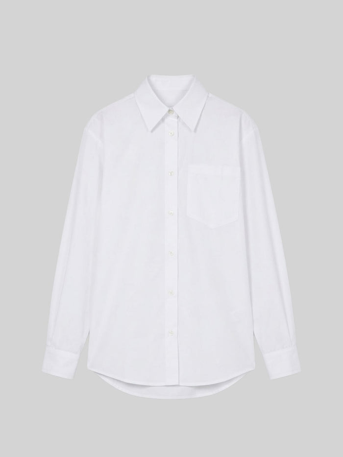 white button up shirt in cotton poplin by one dna brand