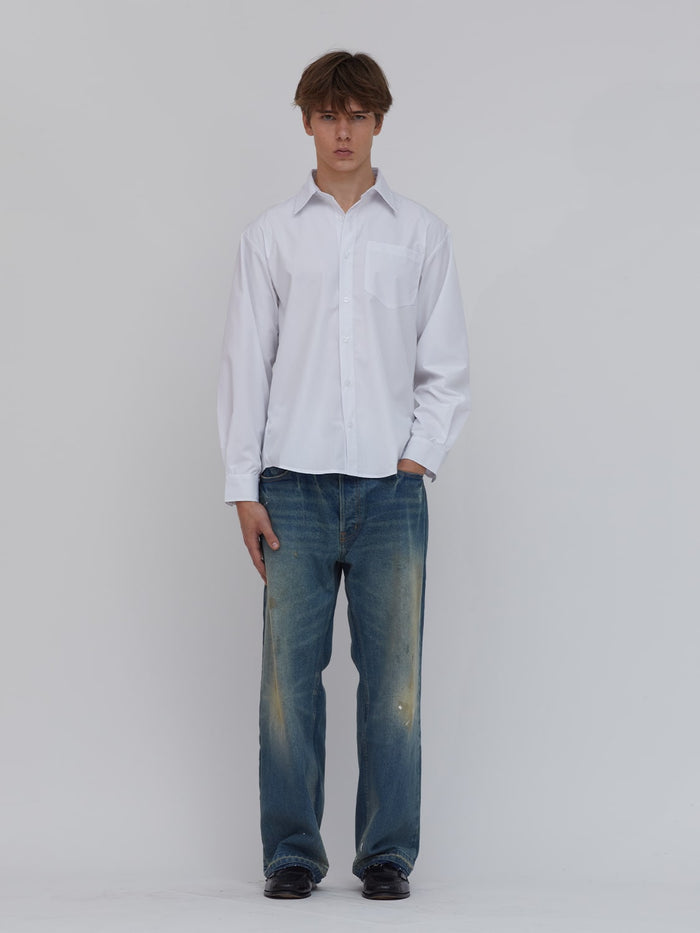 mens white button up shirt