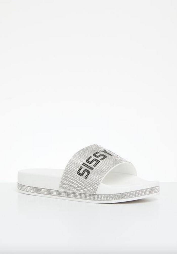 White Sequin Slide (Sissy Boy)